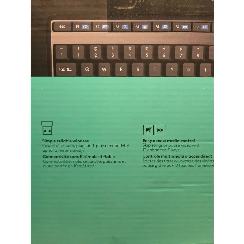 Logitech K345 Wireless Keyboard - Full-Sized Keyboard with Palm Rest, 2.4 GHz